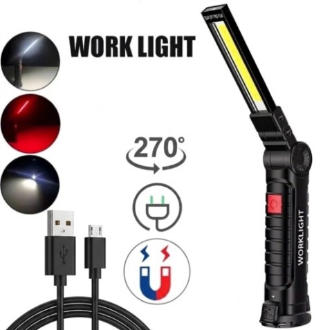 ЛІХТАРИК СЕРВІСНА LED (СВІТЛОДІОД) COB USB-C AKUMULATOROWA МАГНІТ 270° ПОТУЖНА 