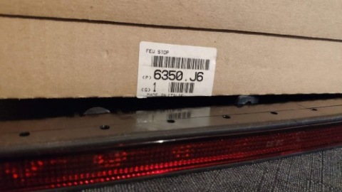 ТРЕТІЙ СВІТЛО СТОП DO PEUGEOT 306 КАБРІО 6350J6, 6350.J6 