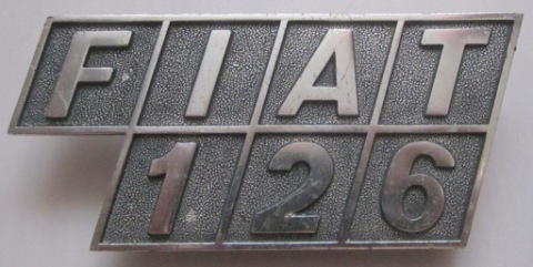 FIAT 126P / FIAT 126 BAMBINO / АЛЮМИНИЕВЫЙ ЗНАЧЕК / ЛОГОТИП / ОРИГИНАЛ 