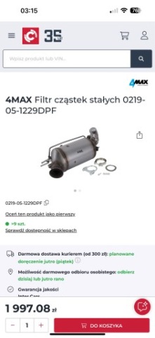 4MAX ФІЛЬТР ЧАСТИНОК ТВЕРДИХ 0219-05-1229DPF BMW 