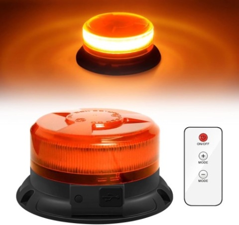 ПОПЕРЕДЖУЮЧІ ОБЕРТАЛЬНЕ ЖОВТЕ СВІТЛО LED (СВІТЛОДІОД) СВІТЛОДІОДНА БАЛКА Z ПУЛЬТОМ 12-24 V 9 ШЕСТЕРНЯ 