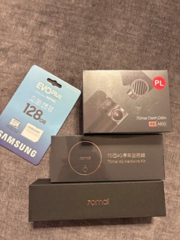 70MAI DASH CAM 4K A810 + RC12 REAR CAMERA + 4G HARDWARE НАБІР + SD 128GB 