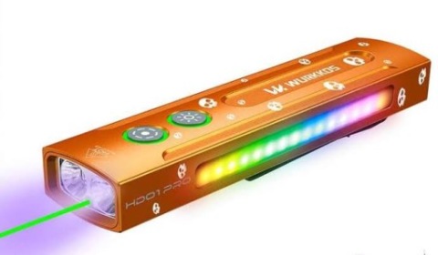 ЛІХТАРИК БАГАТОФУНКЦІОНАЛЬНИЙ EDC WURKKOS HD01 PRO 1200LM ПЛЮС LASER, UV, RGB 