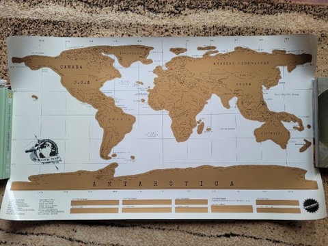 Mapa Świata do zdrapywania/ Scratch map