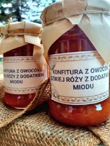 Konfitura z owoców dzikiej róży z dodatkiem miodu 2024r.