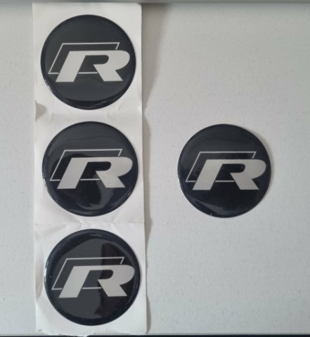 EMBLEMAT, НАКЛЕЙКА СИЛИКОН R VW NA KOLPAKI, ДИСКИ ДРУГИЕ - 60MM (4 SZTUKI) 