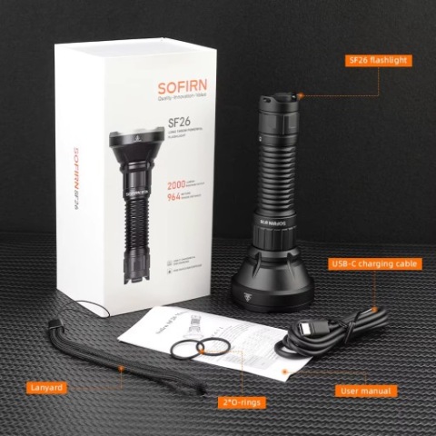 ЛІХТАРИК TAKTYCZNA SOFIRN SF26 2000LM USB-C + АКУМУЛЯТОР 