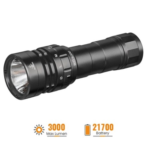 ЛІХТАРИК DO NURKOWANIA SOFIRN SD05 3000LM + АКУМУЛЯТОР + ЗАРЯДНИЙ ПРИСТРІЙ USB 