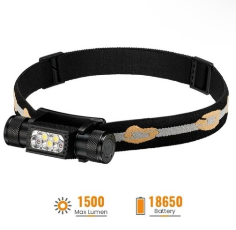 ЛІХТАРИК ЛОБОВЕ SOFIRN H35B +АКУ 18650 LED (СВІТЛОДІОД) Z CZERWONYM SWIATLEM 