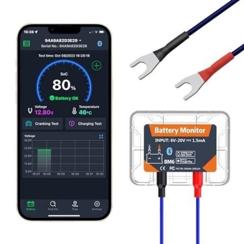ТЕСТЕР DIAGNOSTYKA АКУМУЛЯТОРА BM6 6V 12V BLUETOOTH APLIKACJA 