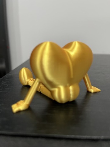 Złote serce na walentynki , prezent na Walentynki, serce, druk 3D 