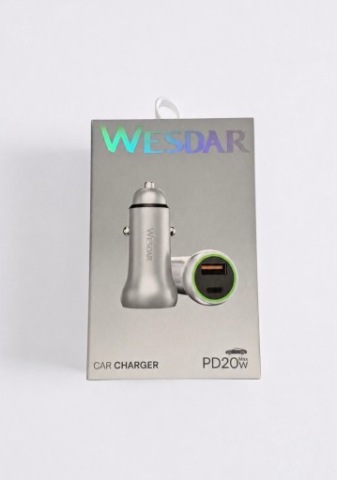 ХВІРТКА ЗАРЯДНИЙ ПРИСТРІЙ АВТОМОБІЛЬНА WESDAR 20W USB-A I ТИП C 