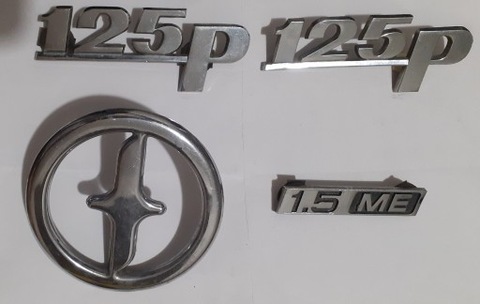 EMBLEMATY FIAT 125P FSO CHROME ORIGINAL  