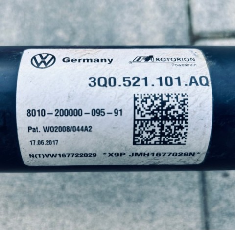 ВАЛ ПРИВІДНИЙ AUDI VW SKODA 4X4 3Q0521101AQ 