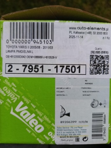 СВІТЛО ПРОТИТУМАННІ ПЕРЕДНЯ ПРАВЕ OE: 812200D042 - TOYOTA AURIS I 