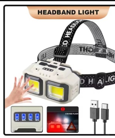 ЛІХТАРИК ЛОБОВЕ LED (СВІТЛОДІОД) COB WYMIENNY АКУМУЛЯТОР LI-ION 18650 WAVE СЕНСОР РУХУ 