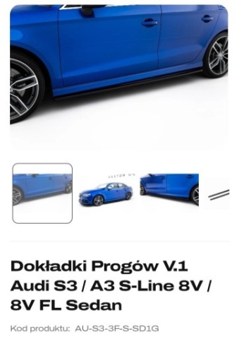 НАКЛАДКИ PROGOW, SPLITTERY ЗАДНЕГО БАМПЕРА MAXTON S3 A3 8V СЕДАН НОВОЕ 