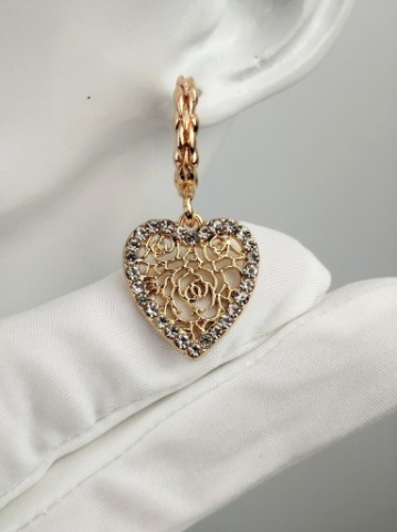 Kolczyki damskie wiszące Serce serca modne 