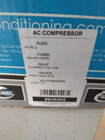 COMPRESOR DE ACONDICIONADOR  TEAMEC VW AUDI FORD SEAT SKODA 