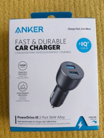 ЗАРЯДНИЙ ПРИСТРІЙ АВТОМОБІЛЬНА ANKER POWERDRIVE 3 2-PORT 36W 