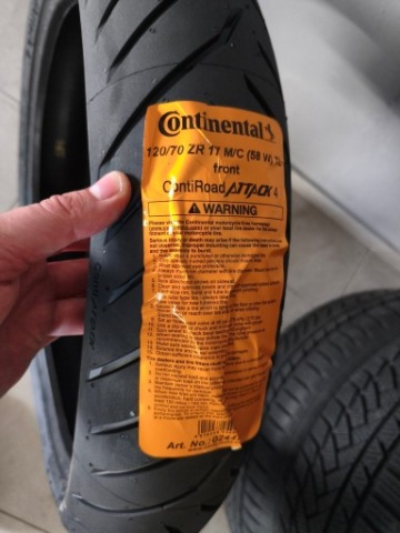 НОВА ШИНА МОТОЦИКЛЕТНА CONTINENTAL ROADATTACK 4 120/70 ZR17 ПЕРІД DOT24 