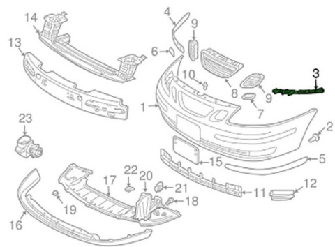 SAAB 93 SOPORTES PARAGOLPES IZQUIERDO DERECHA 12785981 12785982  