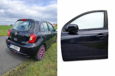 ДВЕРІ NISSAN MICRA K13 ХОРОШИЙ СТАН ПРАВЕ ЛІВЕ КОМПЛЕКТНИЙ B20 BLUISH ЧОРНИЙ 2013-2016 