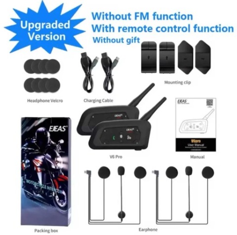 ІНТЕРКОМ V6 INTERKOMY МОТОЦИКЛЕТНІ 2 ШТУКИ EJEAS V6 PRO+ 