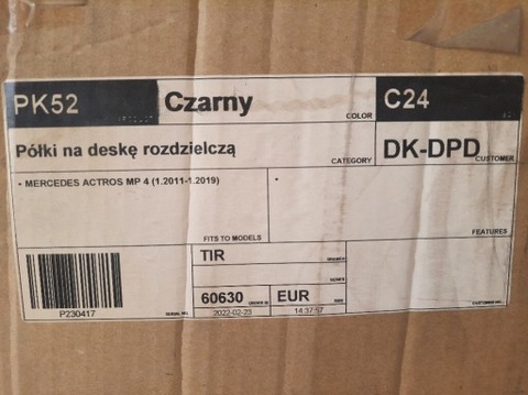 ПОЛКА NA DESKĘ ROZDZIELCZĄ MERCEDES ACTROS MP4