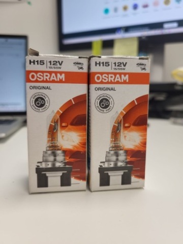 2X OSRAM H15 12V 15/55W ОРИГІНАЛ ТРОСА ЛАМПОЧКА УПРАВЛІННЯ PGJ23T-1 