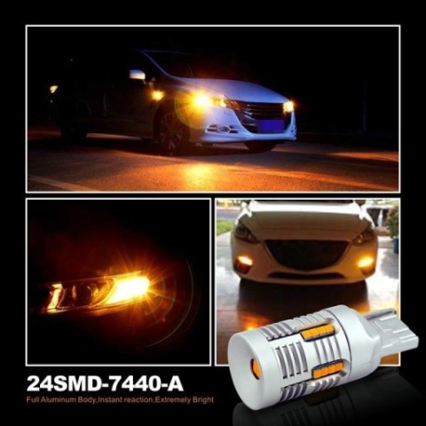 ЛАМПОЧКИ LED (СВІТЛОДІОД) ЖОВТЕ 2SZT. WY21W T20 