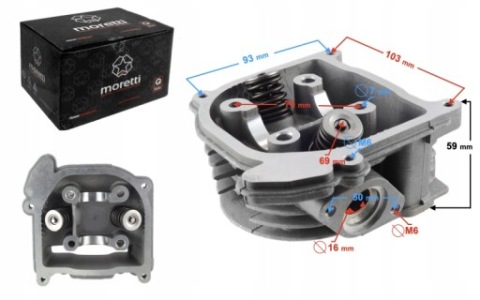ГОЛОВКИ 4T 139QMB 50CCM ДЛИННЫЕ КЛАПАНИ KPL. MORETTI 