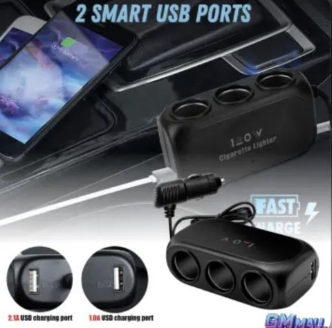 DISTRIBUTOR SOCKETS CIGARETTE LIGHTER 2XUSB 3 WEJSCIOWY!  