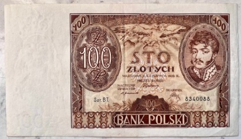 BANKNOT ПОЛЬЩА IIRP 100 ZLOTYCH ЗОЛОТЕ ZL 1932 РІК R. BT. СТАН II XF/EF 