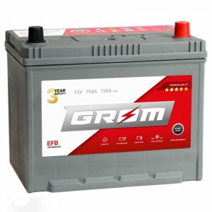 АКУМУЛЯТОР EFB СТАРТ СТОП GROM PREMIUM 70AH 730A P+ JAPAN 
