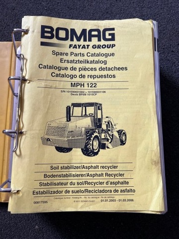 KATALOG ЗАПЧАСТИНИ BOMAG MPH122 фото