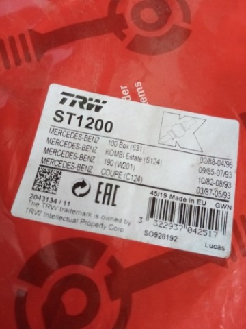НАПРАВЛЯЮЧІ ЗАТИСКІВ КОМПЛЕКТ TRW ST1200 