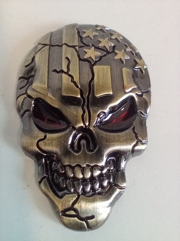 SKULL METAL 3D, FLAGA AMERYKANSKA, 4,9X3,2 CM  