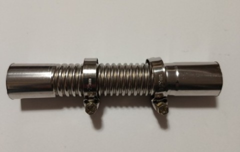 ТРУБА ВИПУСКНА НЕРЖАВІЙКА DO WEBASTO FI 24MM , 15CM , ДВІ OBEJMY. 