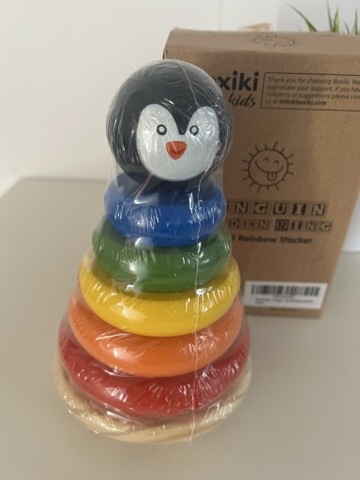 Drewniany kreatywny pingwinek