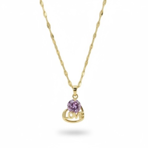 Naszyjnik Stal Szlachetna Serce love Cyrkonia