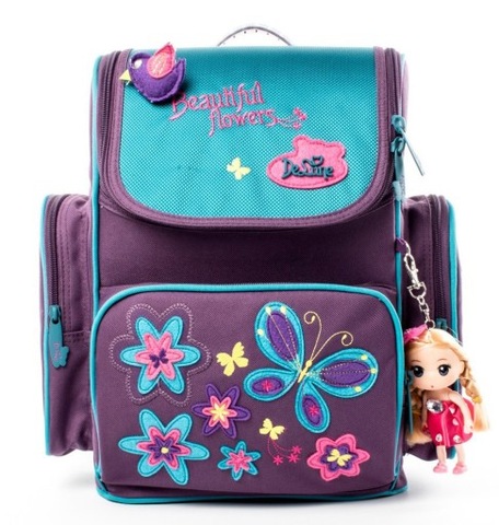 Modny tornister Delune dla dziewczynki motylki klasy 1-3 + worek sportowy