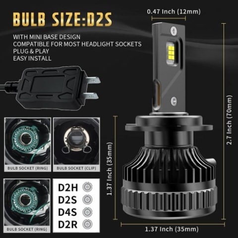 ЛАМПОЧКИ LED (СВІТЛОДІОД) VLAND D2S 6000K СУПЕР BRIGHT 