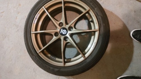 КОЛЕСА ДИСКИ OZ SPARCO TROFEO 4 17X7 4X108 ET47 ЗОЛОТЕ ШИНИ ADVAN FLEVA 