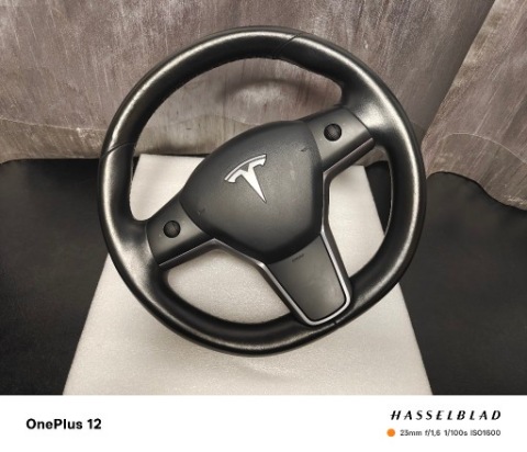 ОРИГІНАЛ ШКІРЯНА КЕРМО TESLA3+PIERSCIEN AUTOPILOTA ВОДІЯ 