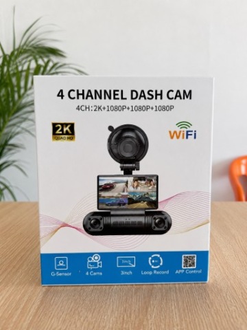 КАМЕРА АВТОМОБІЛЬНА 4CH DASH CAM WIFI 2K + 3X ПОВНИЙ HD | 4 КАМЕРИ | G-SENSOR 