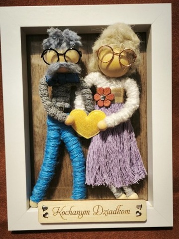 Prezenta dla Babci i Dziadka, Ramka 3d na prezent, Dzień Babci i Dziadka