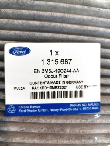 OE FORD ФІЛЬТР САЛОНУ ВУГІЛЬНИЙ FORD MONDEO MK4 4