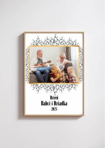 Personalizowany prezent dzień babci i dziadka foto zdjęcie w ramce a4