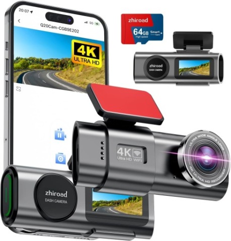 КАМЕРА АВТОМОБИЛЬНАЯ DASH CAM 4K UHD 256GB Q20S 